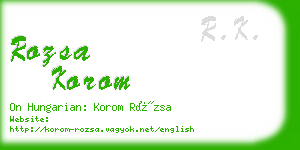 rozsa korom business card